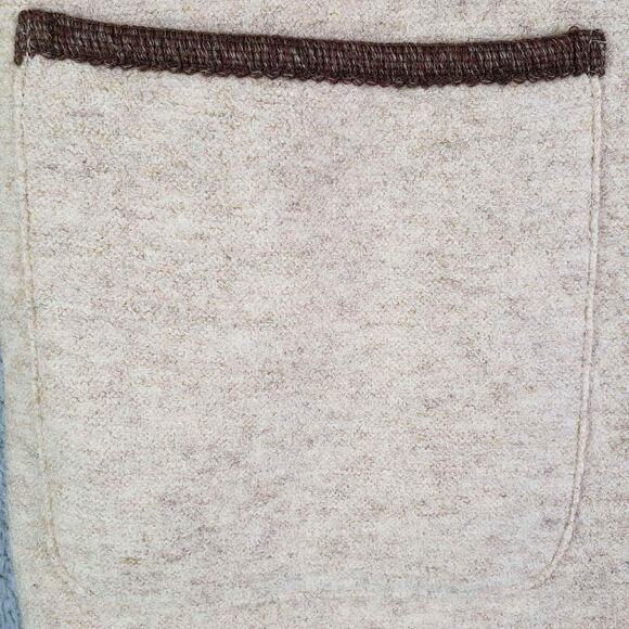 LL Bean Cardigan Coatigan Boiled Heavy Wool Metal Buttons Beige Women’s Medium ? - Picture 4 of 9